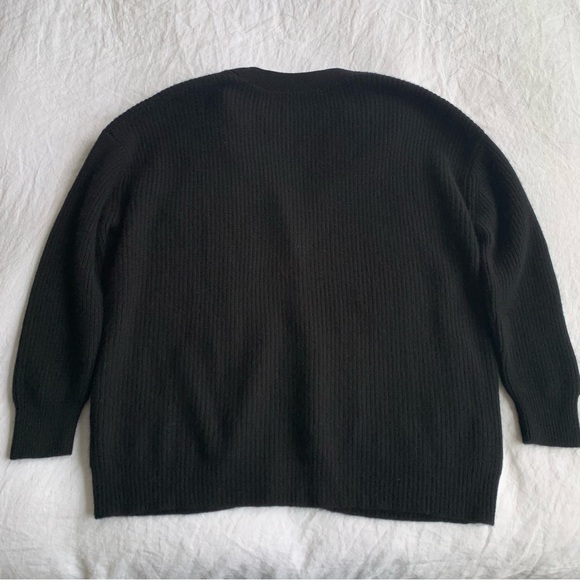 Jenni Kayne Cashmere Cocoon V Neck Button Knit Oversized Cardigan Sweater Black - Picture 8 of 10